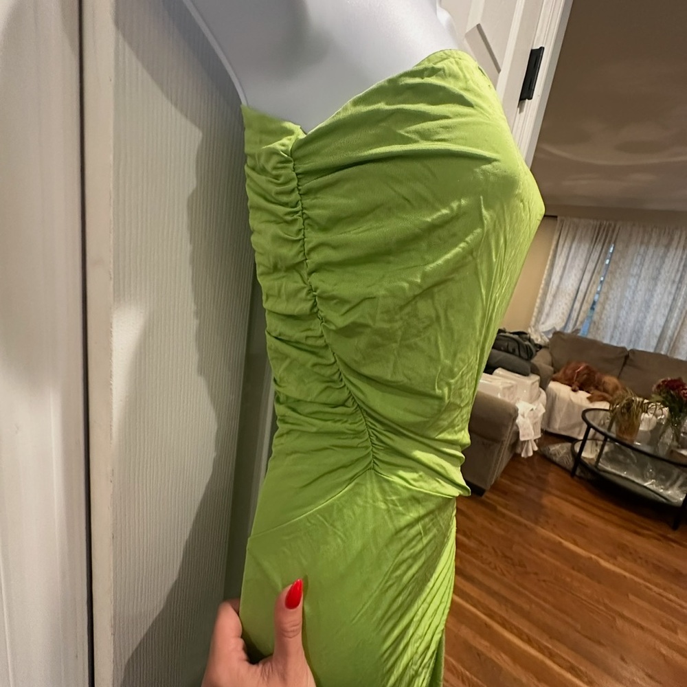 Atlein- One-Shoulder Green Dress Size Small - Picture 7 of 8